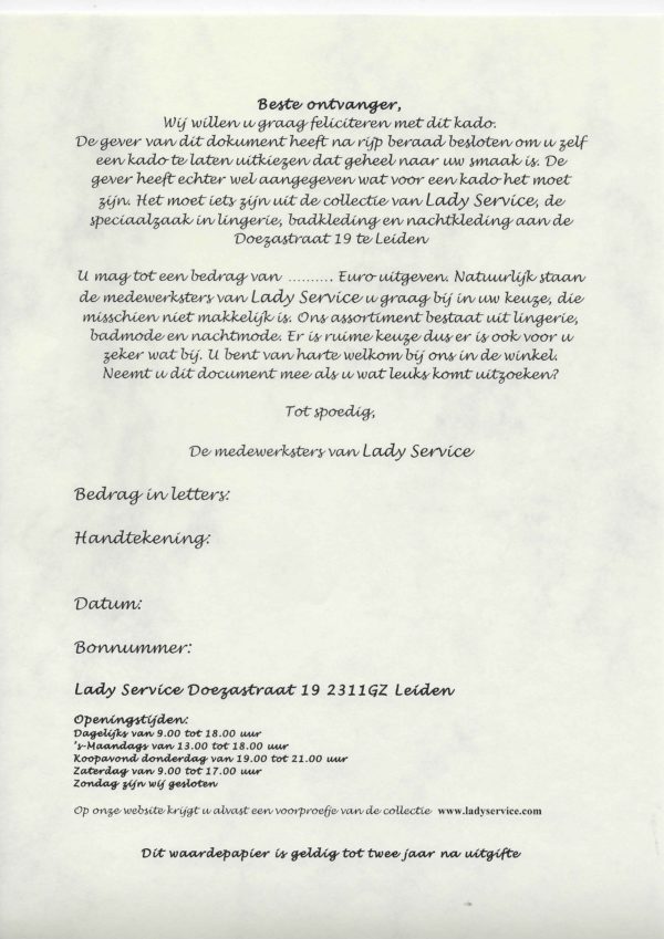 Lady Service kadobon - Afbeelding 5